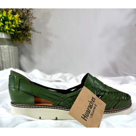 Huaraches by BearPaw Womens Leather Slip On Sandals Military Green 12 - Picture 9 of 16